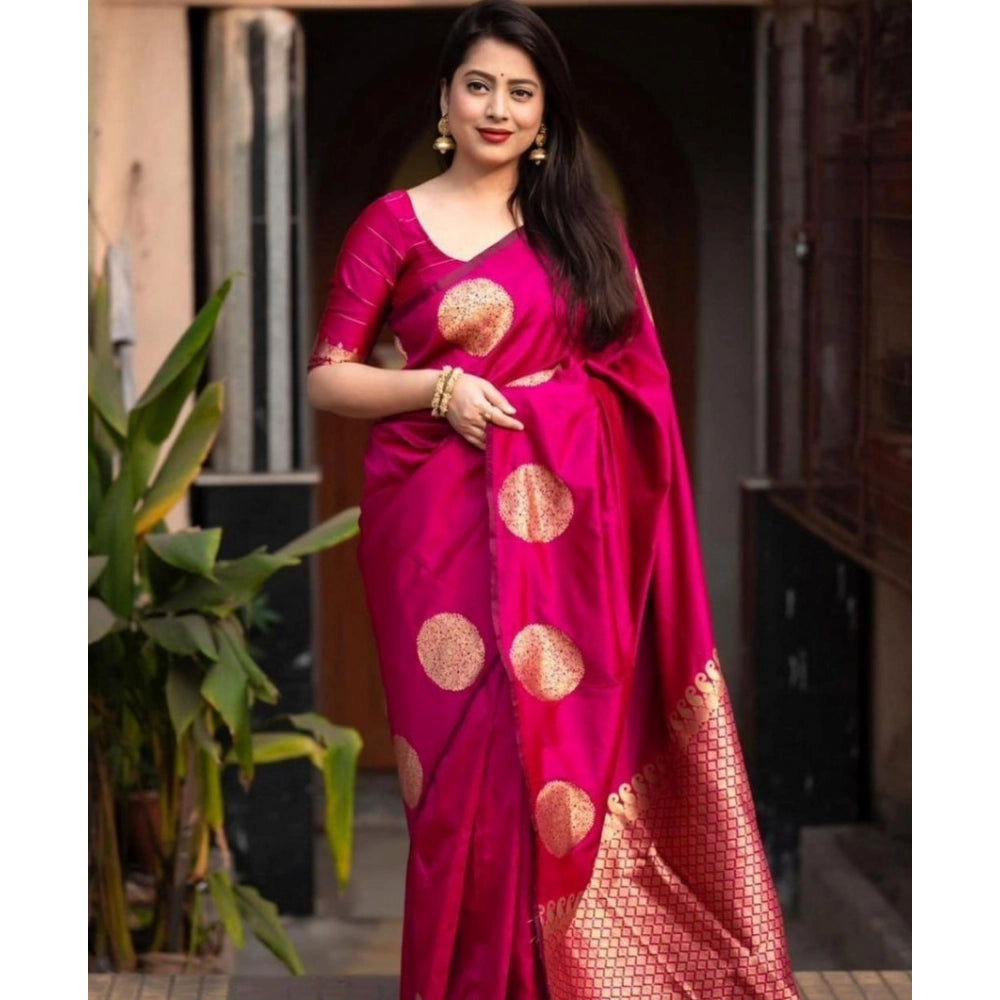 Women's Silk Printed Saree — Pink · _Pnk