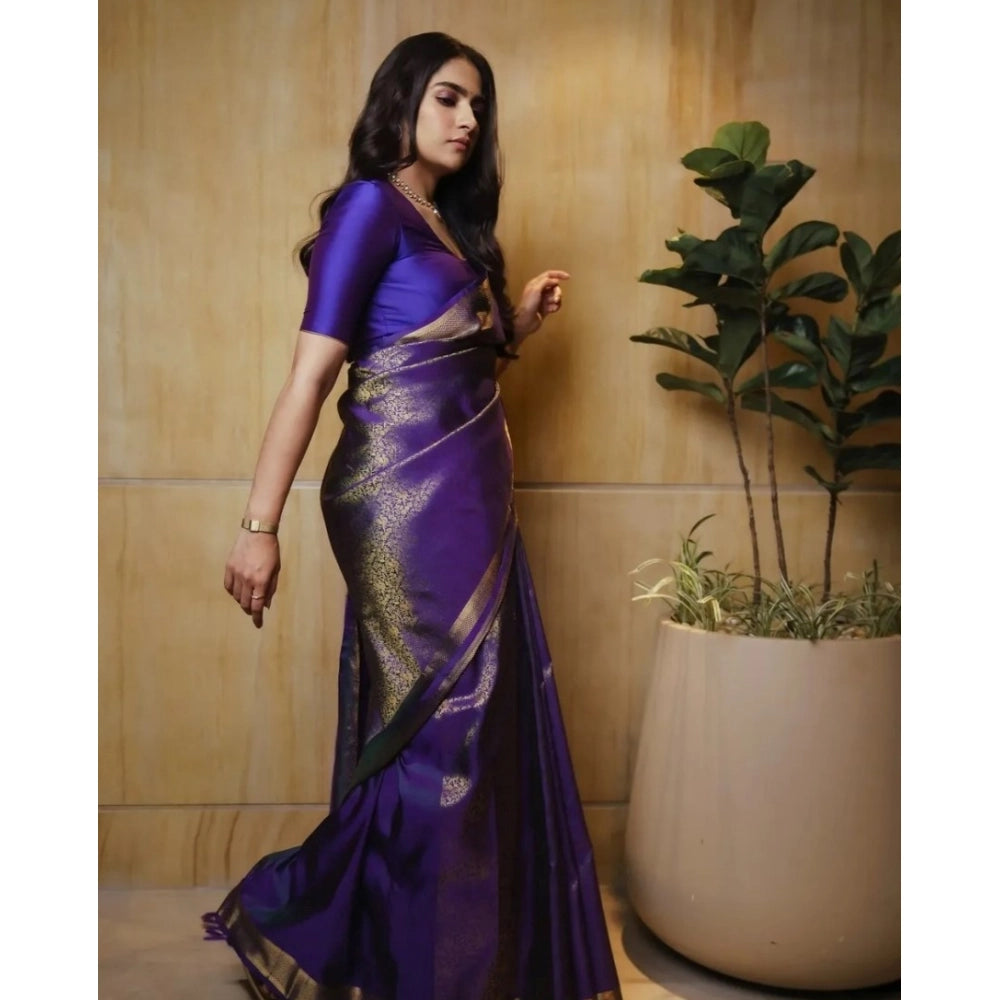Women's Silk Printed Saree — Purple · Prpl