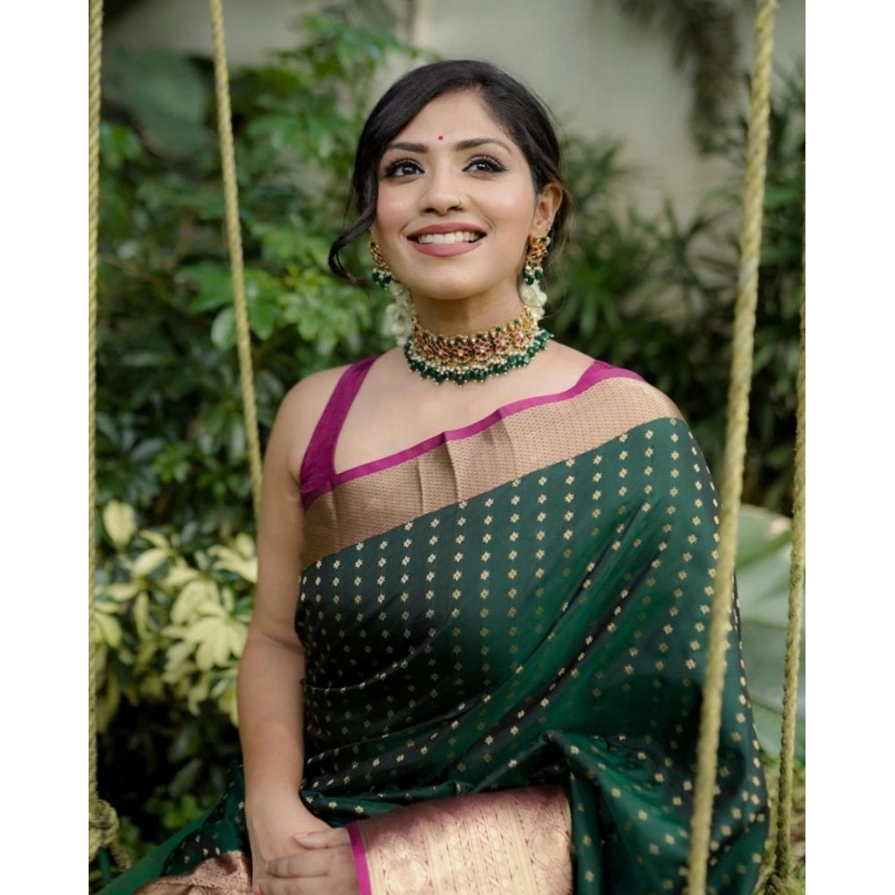 Women's Silk Printed Saree — Green · _Grn