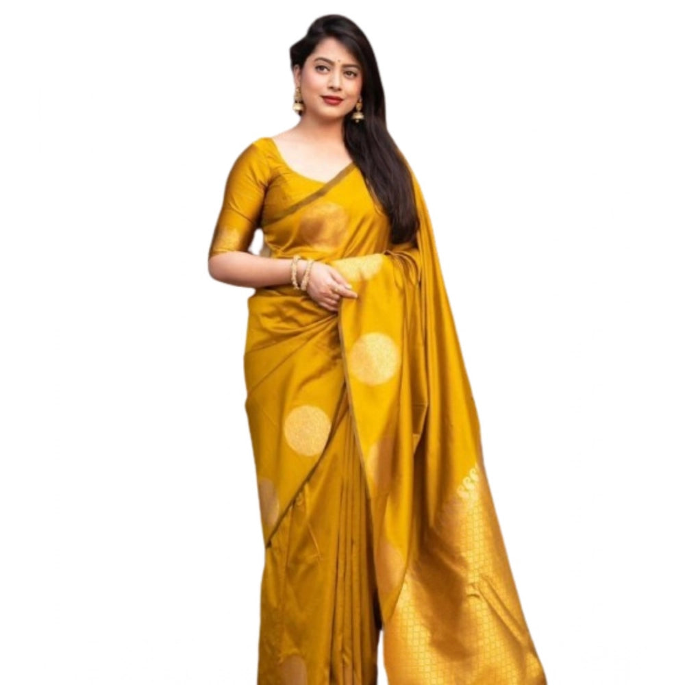 Women's Silk Printed Saree — Yellow · Ylow