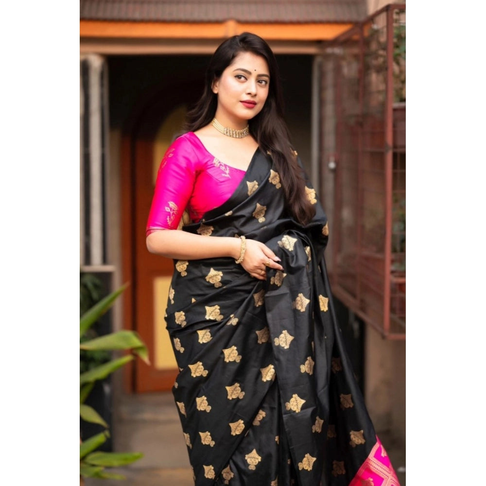 Women's Silk Printed Saree — Pink · _Pnk