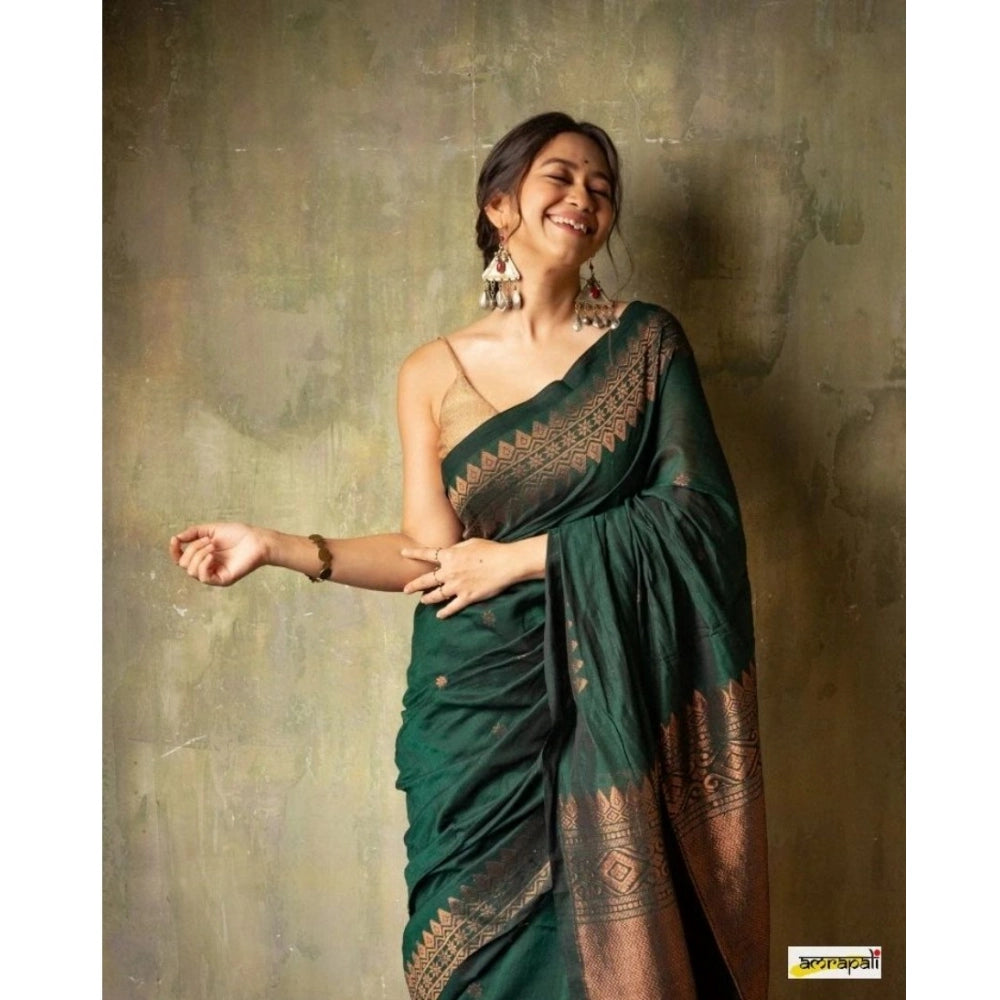 Women's Silk Printed Saree — Green · _Grn