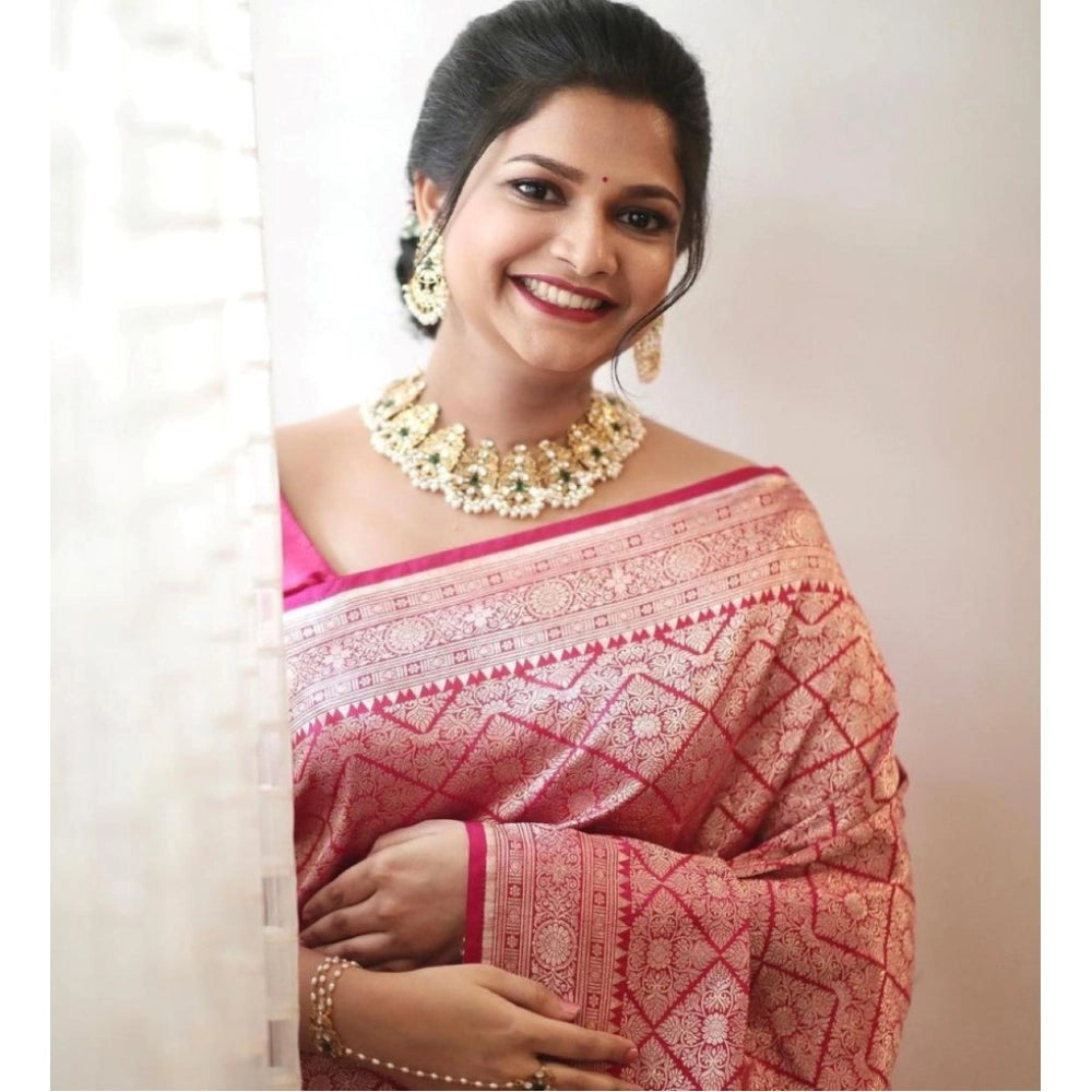 Women's Silk Printed Saree — Pink · _Pnk