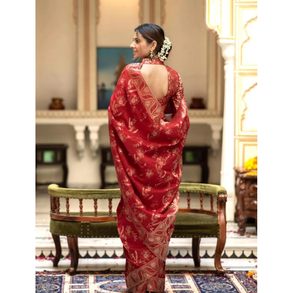 Women's Silk Printed Saree — Red · _Red