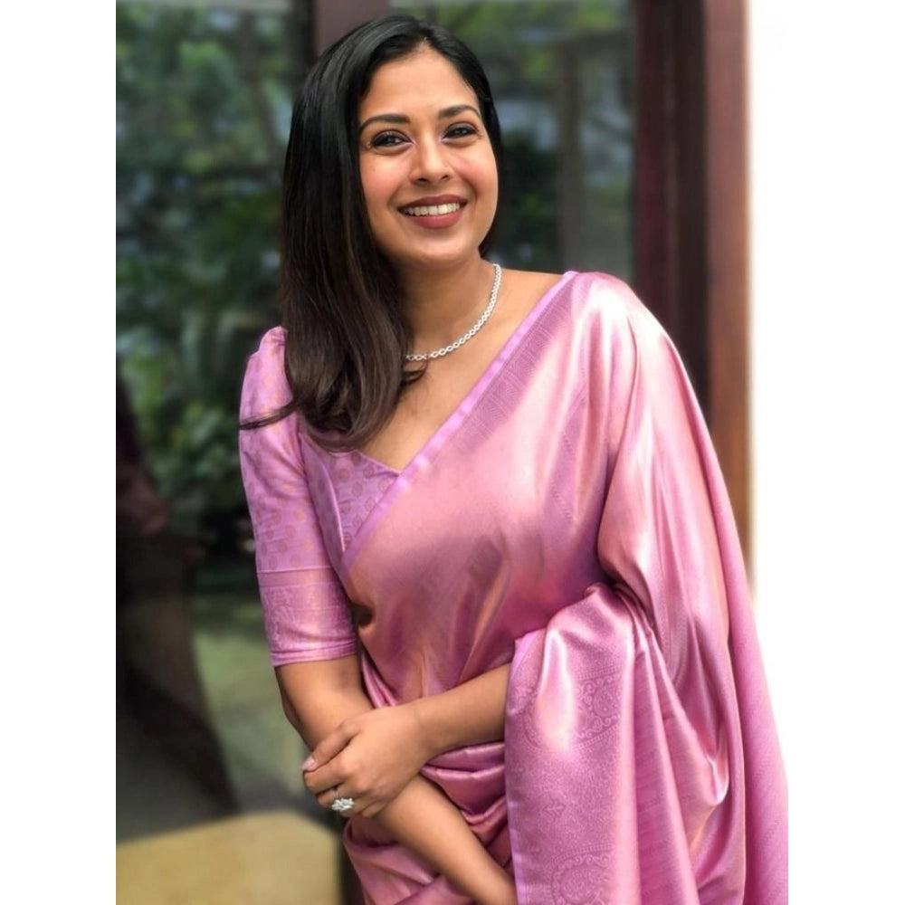 Women's Silk Printed Saree — Pink · _Pnk