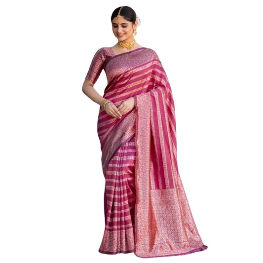 Women's Silk Printed Saree — Pink · _Pnk