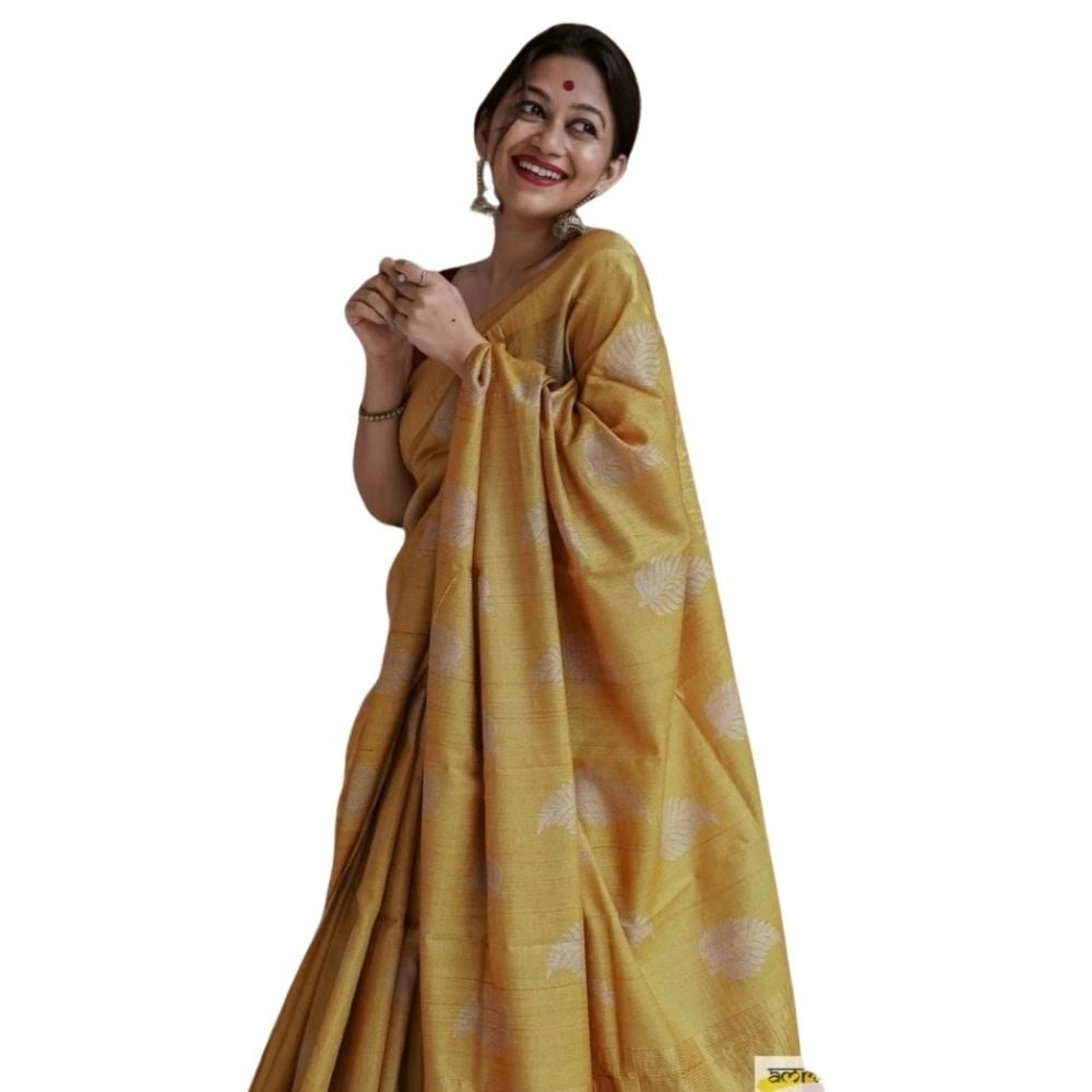 Women's Silk Printed Saree — Yellow · Ylow