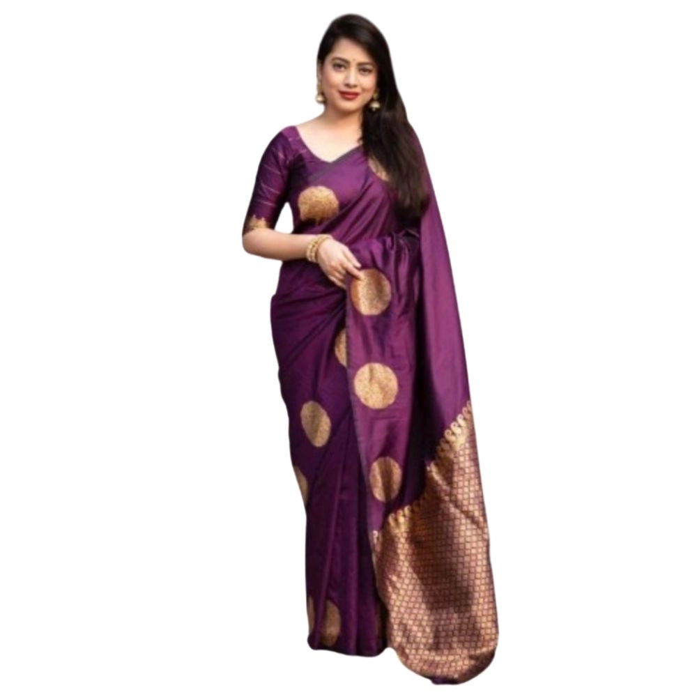 Women's Silk Printed Saree — Wine · Wine