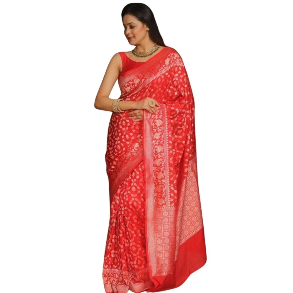 Women's Silk Printed Saree — Orange · Orng