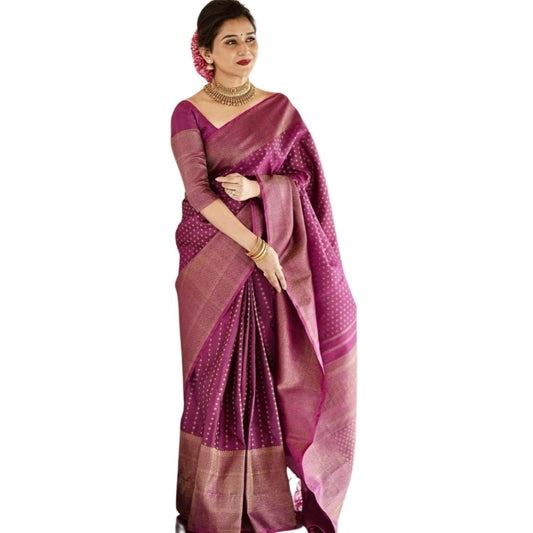 Women's Silk Printed Saree — Purple · Prpl
