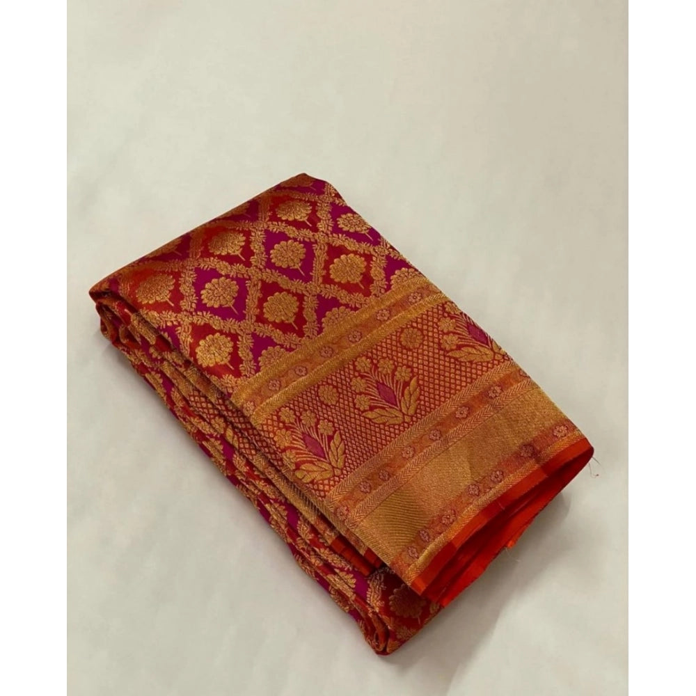 Women's Silk Printed Saree — Red · _Red