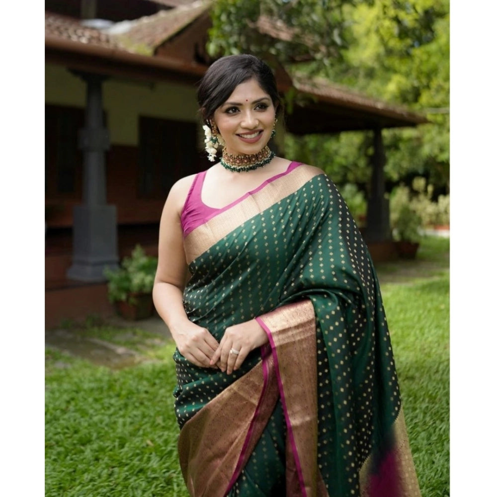 Women's Silk Printed Saree — Green · _Grn