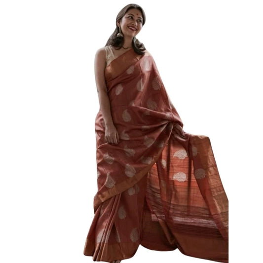 Women's Silk Printed Saree — Maroon · Mron