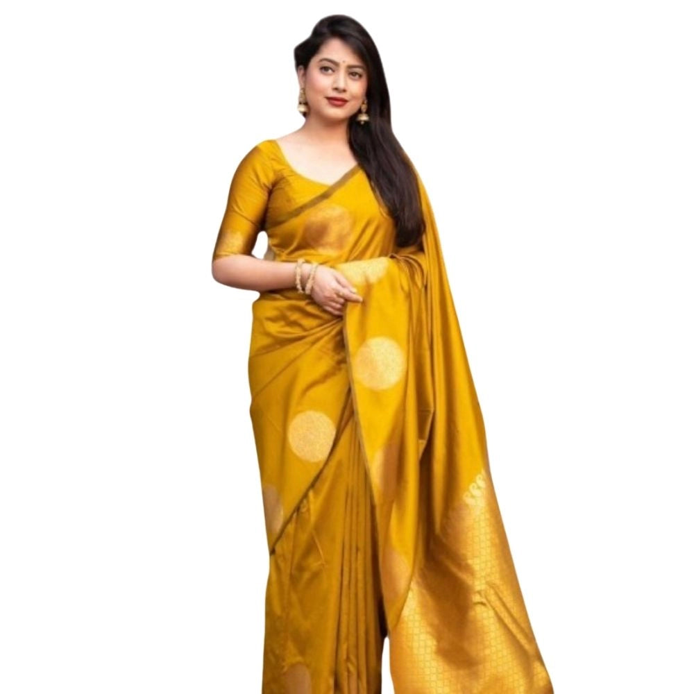 Women's Silk Printed Saree — Yellow · Ylow