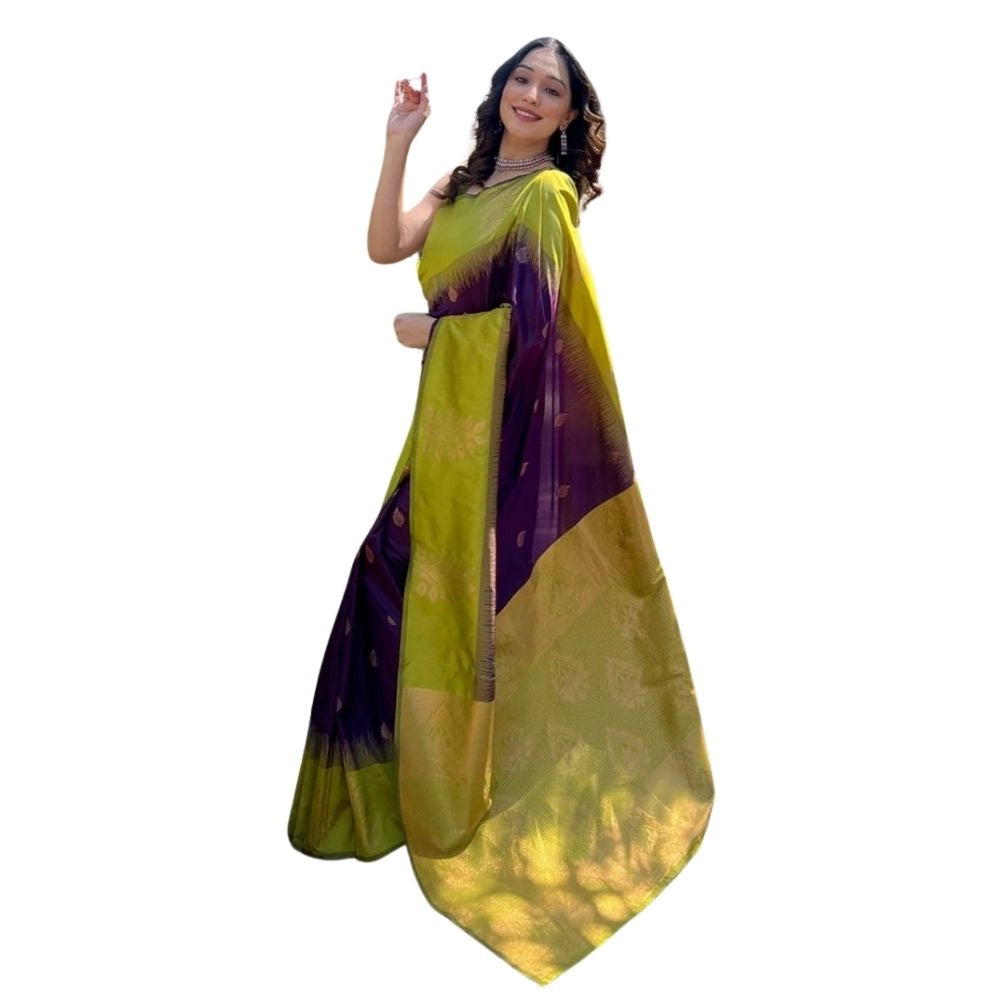 Women's Silk Printed Saree — Wine · Wine