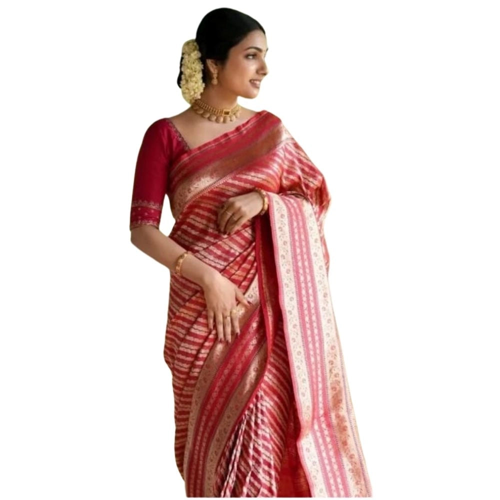 Women's Silk Printed Saree — Pink · _Pnk