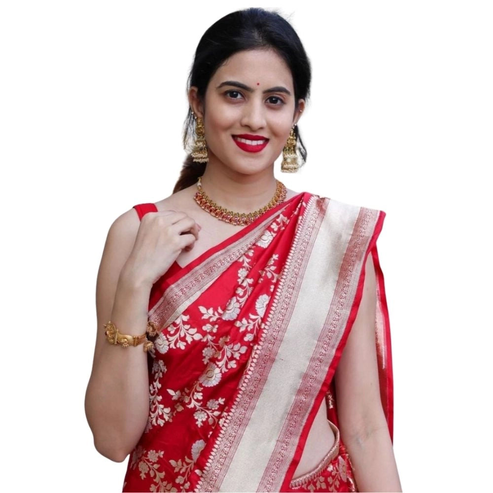 Women's Silk Printed Saree — White · _Flr