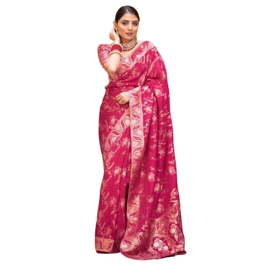 Women's Silk Printed Saree — Pink · _Pnk
