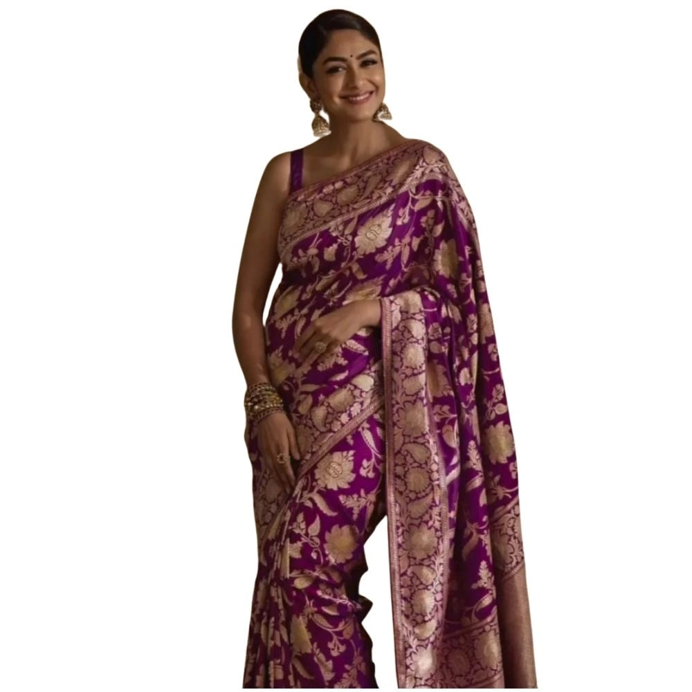 Women's Silk Printed Saree — Purple · Prpl