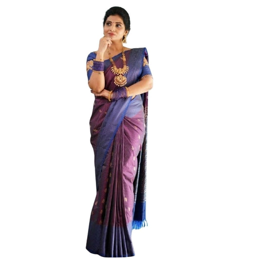 Women's Silk Printed Saree — Purple · Prpl