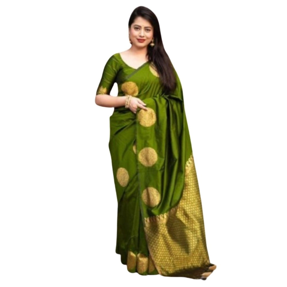 Women's Silk Printed Saree — Green · _Prt