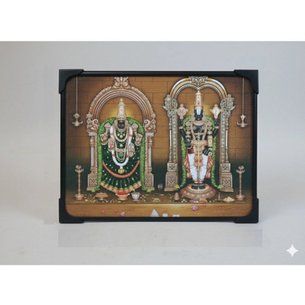 Wooden Tirupati Balaji Padmavati Venkateshwara Swamy Table Top Devotional