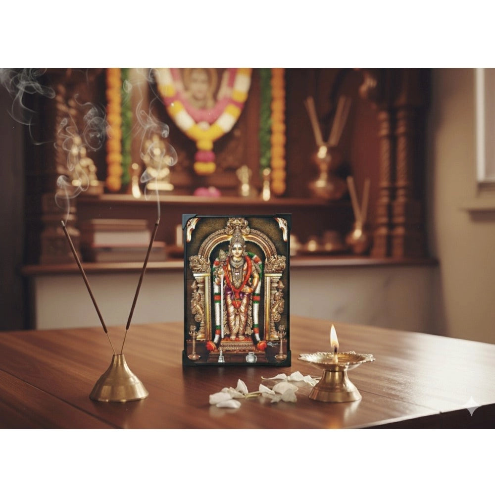 Wooden Sri Subramaniyan Swamy Murugan Table Top Devotional Player
