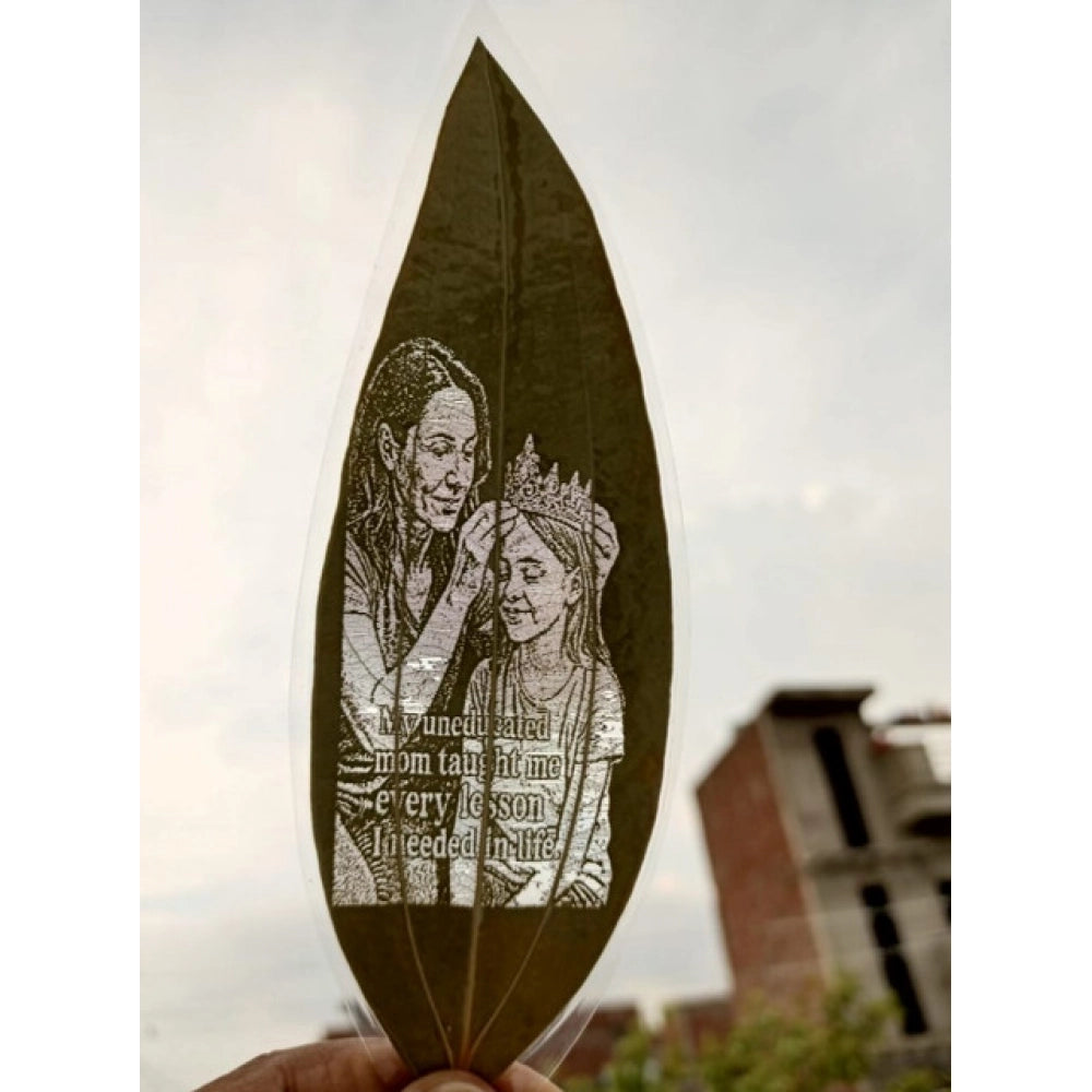 Custom Mother And Daughter Leaf Art – Personalized Engraved