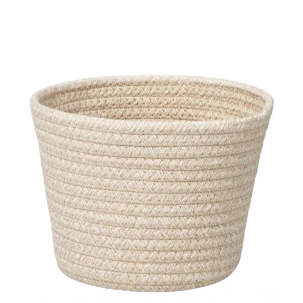 Cotton Pack Of_2 White Pen Holder Storage Basket For — White