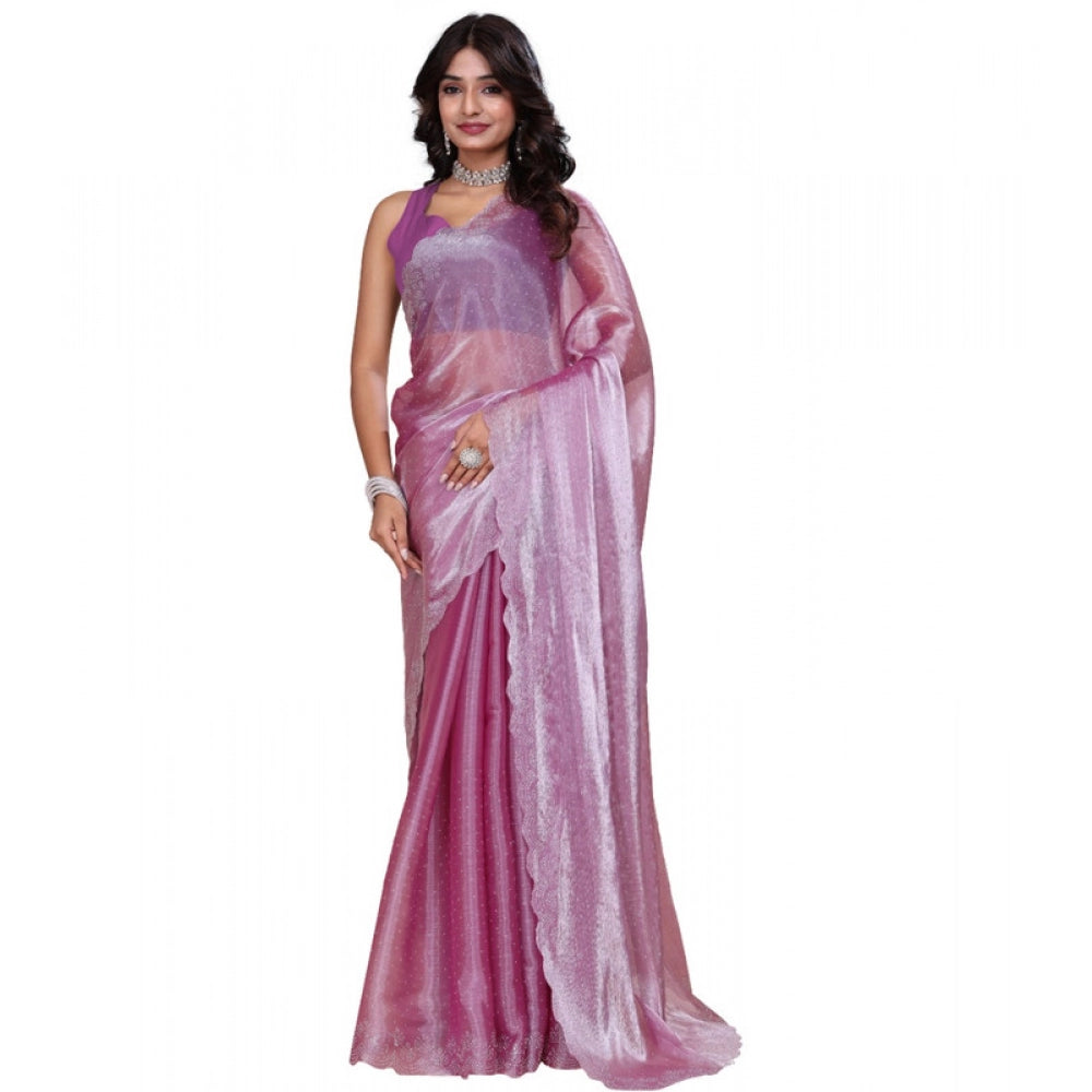 Women's Jimmy Choo Embellished Bollywood Saree — Magenta · Mgta