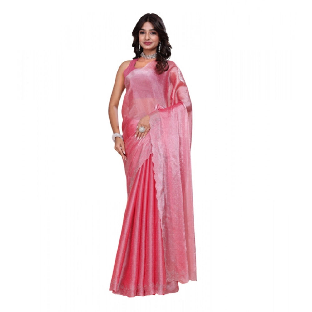Women's Jimmy Choo Embellished Bollywood Saree — Pink · _Pnk