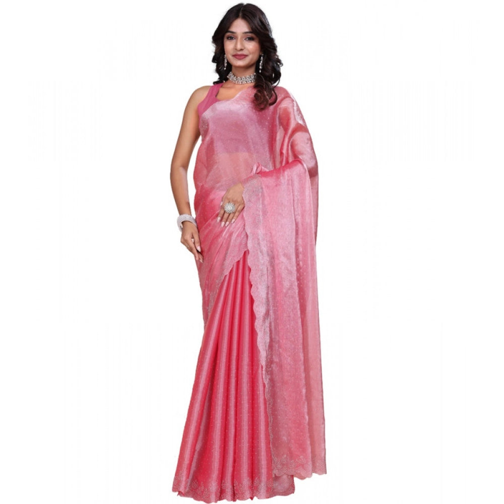 Women's Jimmy Choo Embellished Bollywood Saree — Pink · _Pnk