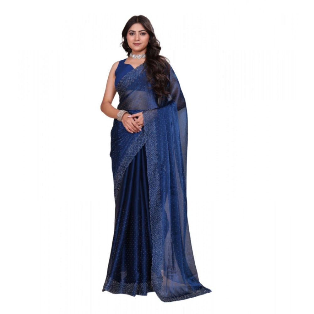 Women's Jimmy Choo Embellished Bollywood Saree — Blue · _Ble
