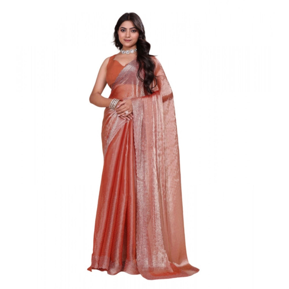 Women's Jimmy Choo Embellished Bollywood Saree — Orange · Orng