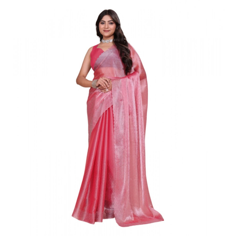 Women's Jimmy Choo Embellished Bollywood Saree — Pink · _Pnk