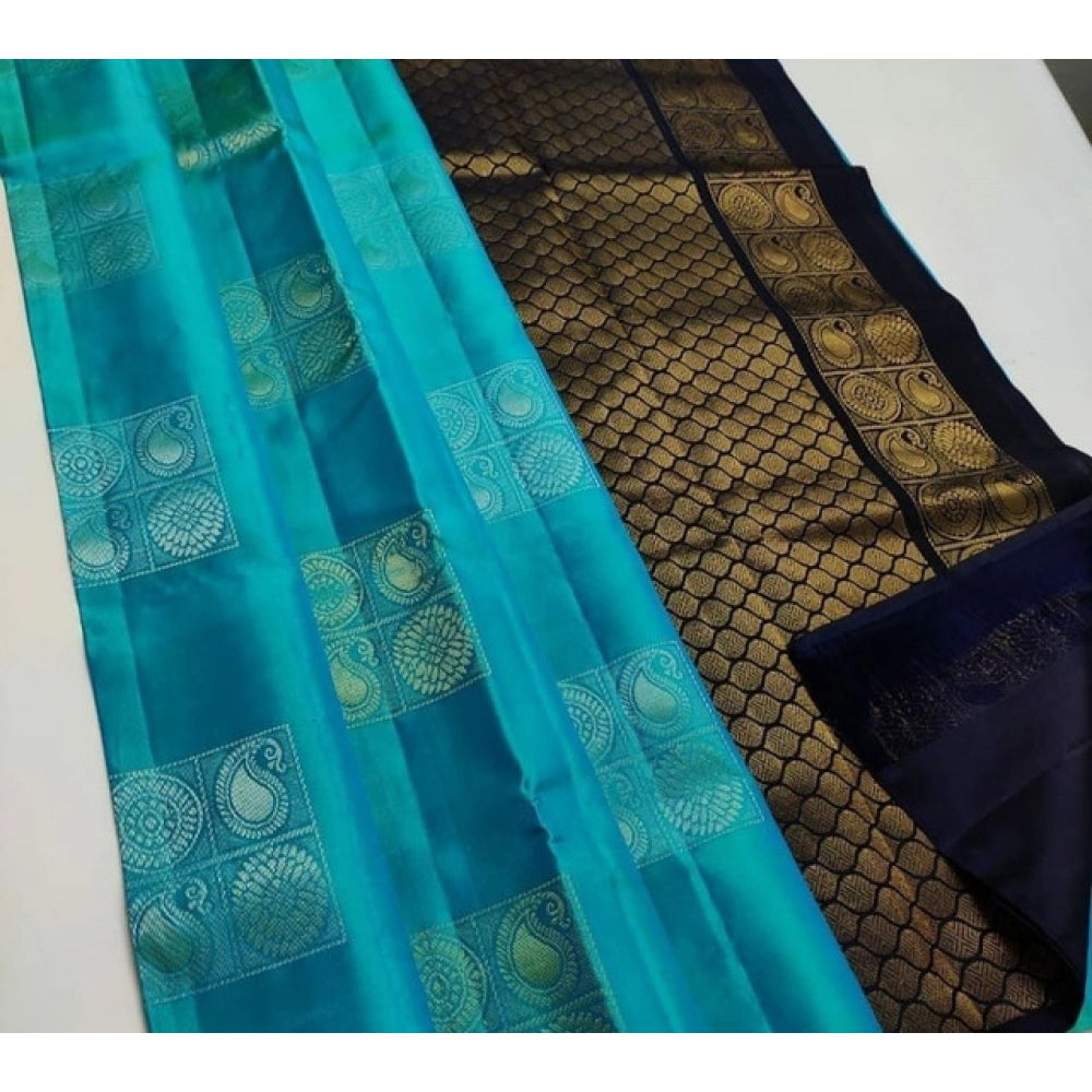 Women's Litchi Silk Printed Saree · iblu