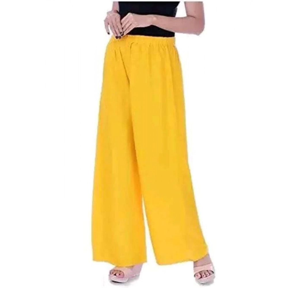 Women's Casual Rayon Solid Ankle Length Palazzo · 1004