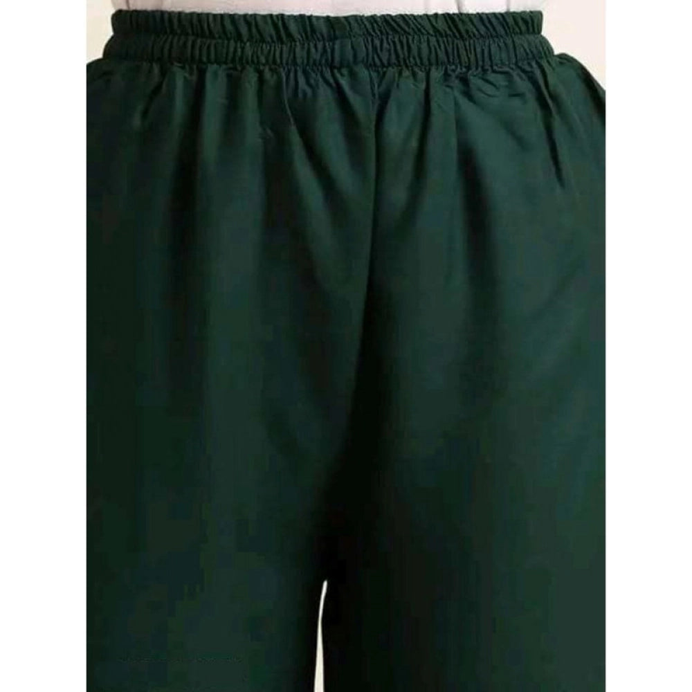 Women's Casual Rayon Solid Ankle Length Palazzo — Green