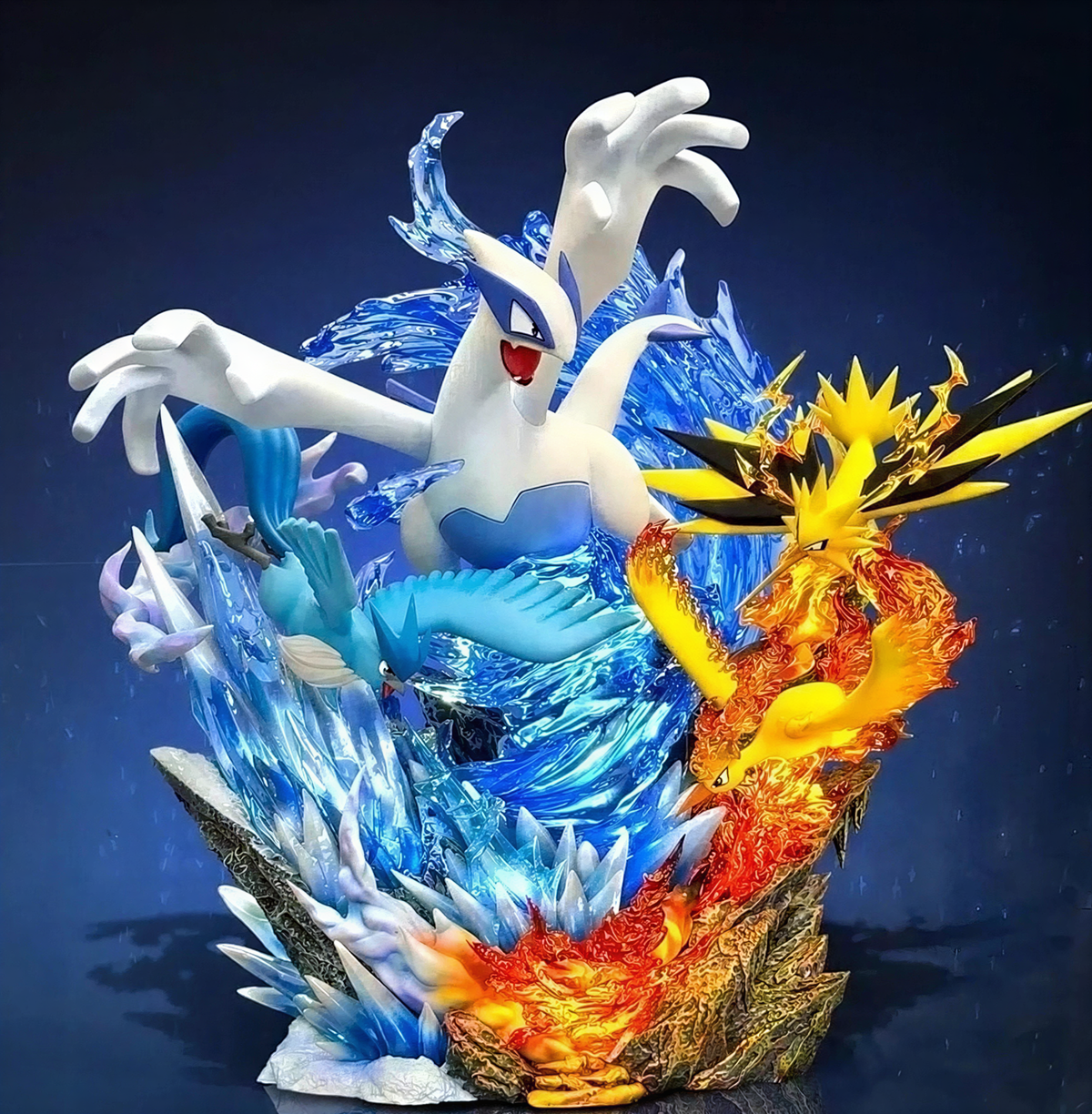 Lugia & Legendary Birds Resin Diorama Statue – Articuno, Zapdos & Moltres Pokémon Collectible