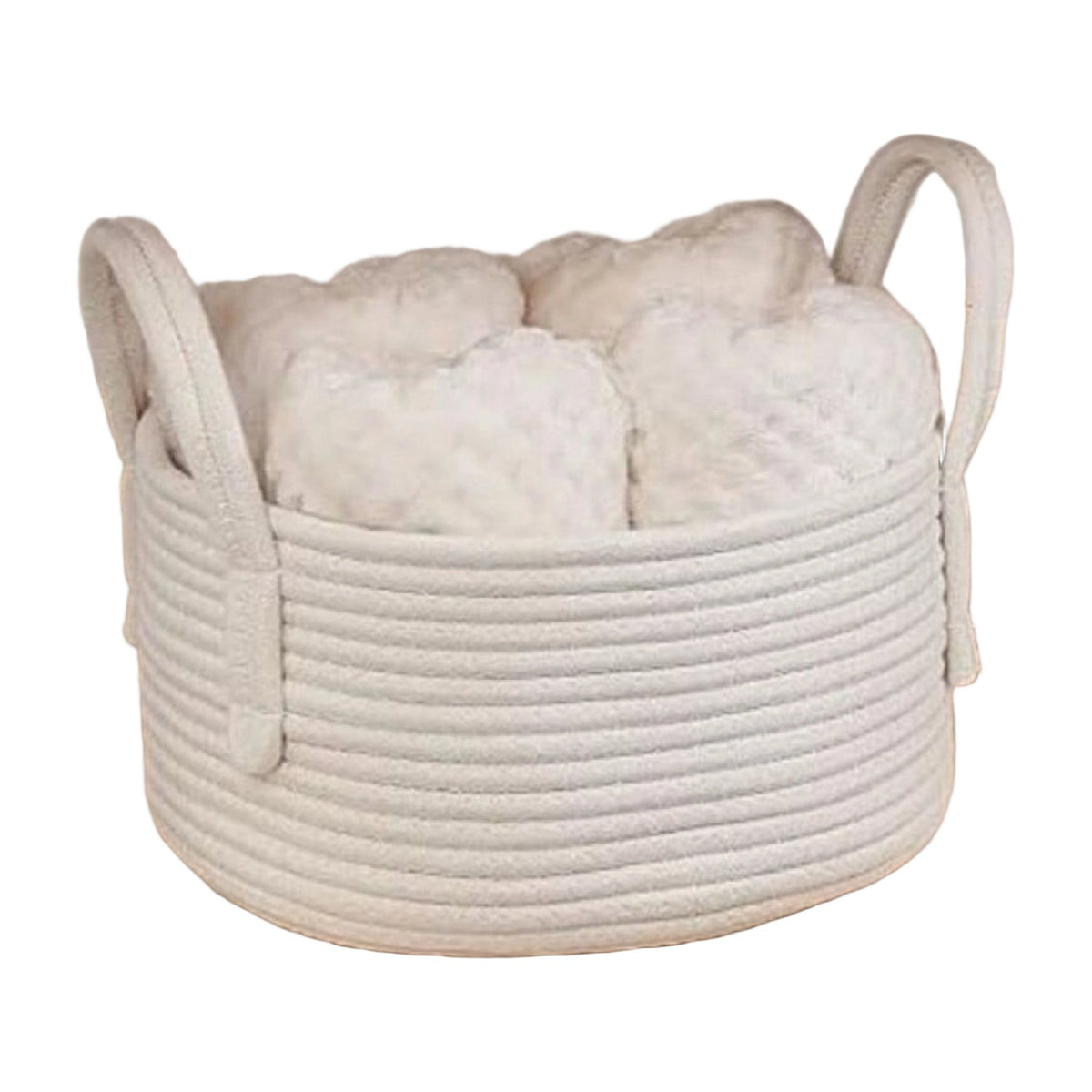 Cotton Pack Of_1 Basket 7X5 Inch Storage Basket For — White AllQwik