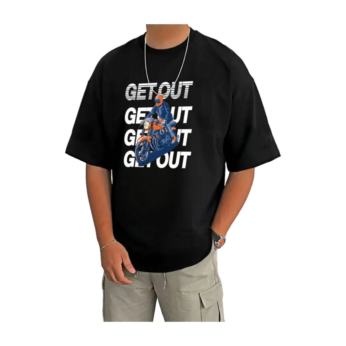 Men's Casual Cotton Blend Printed Round Neck Half Sleeve — B AllQwik