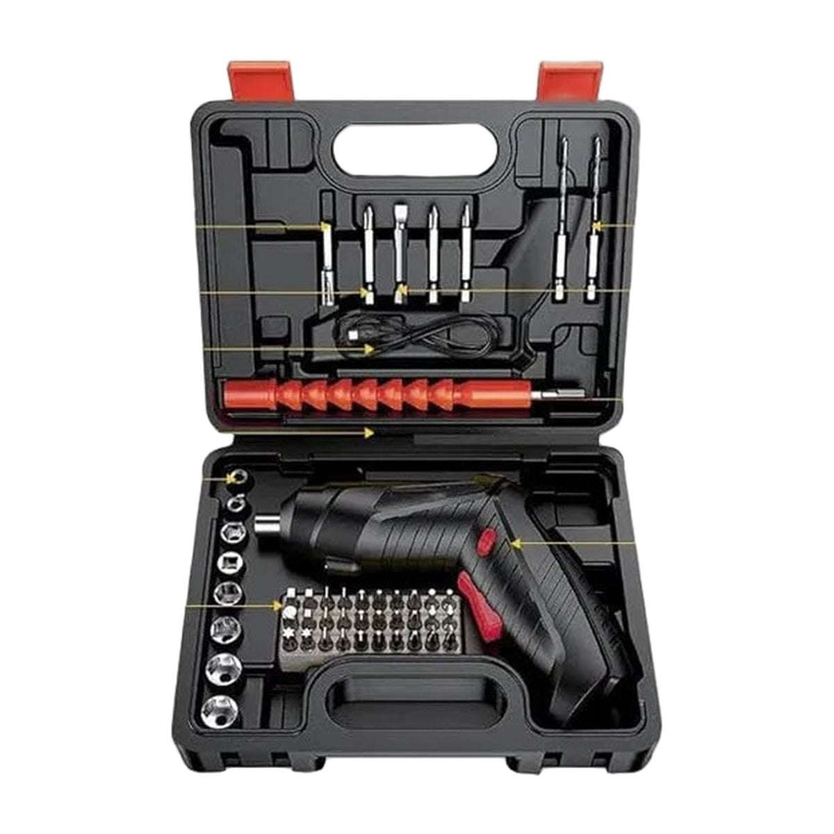Metal Electric Screwdriver with 47 pcs Screwdriver Bit Set AllQwik