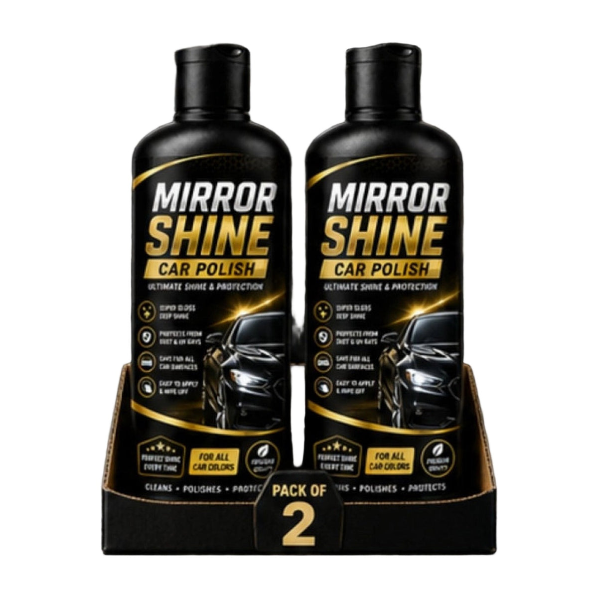 Mirror Shine Car Polish Liquid Flip Top Cap Bottles · Pack o AllQwik