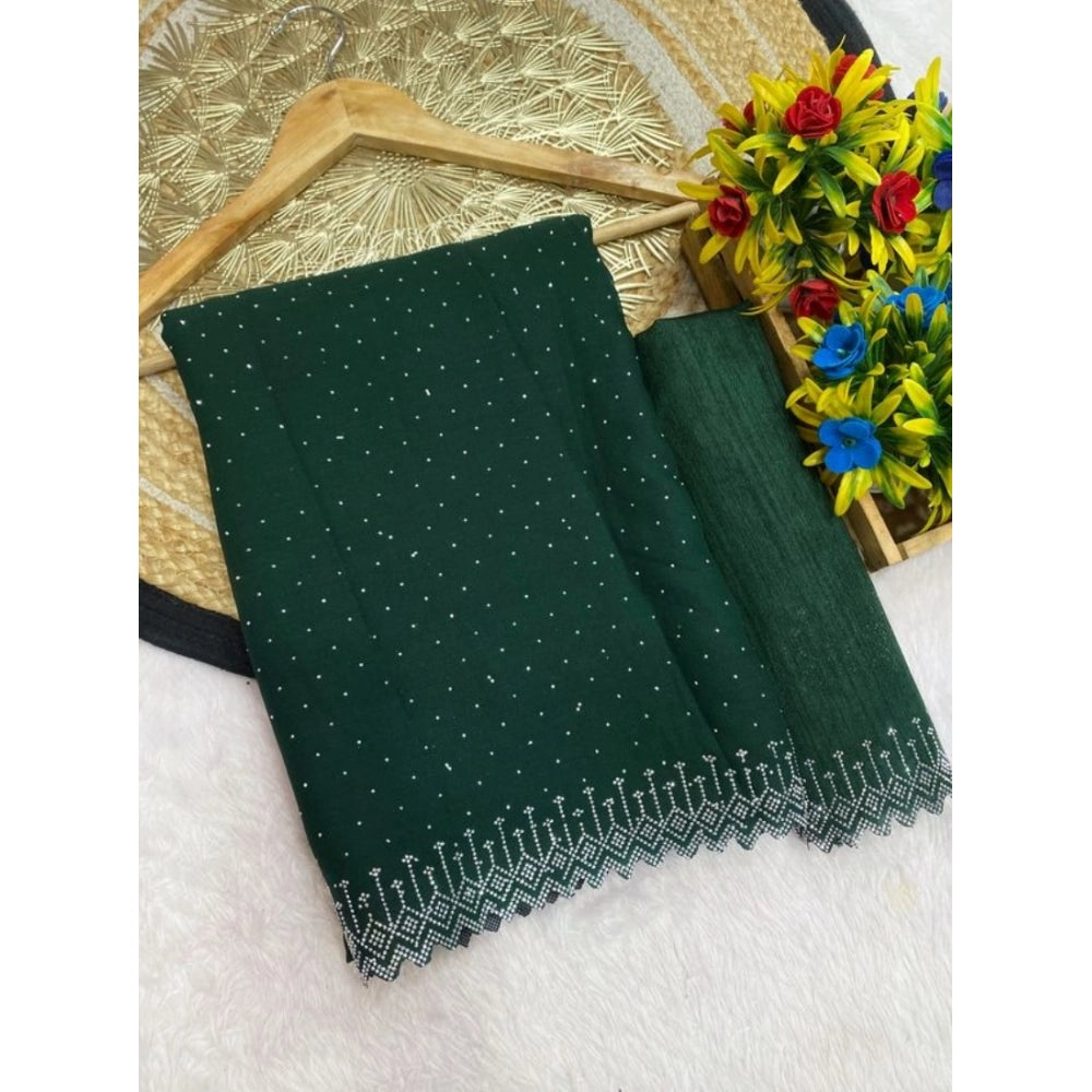 Women's Georgette Stone Work Saree — Green