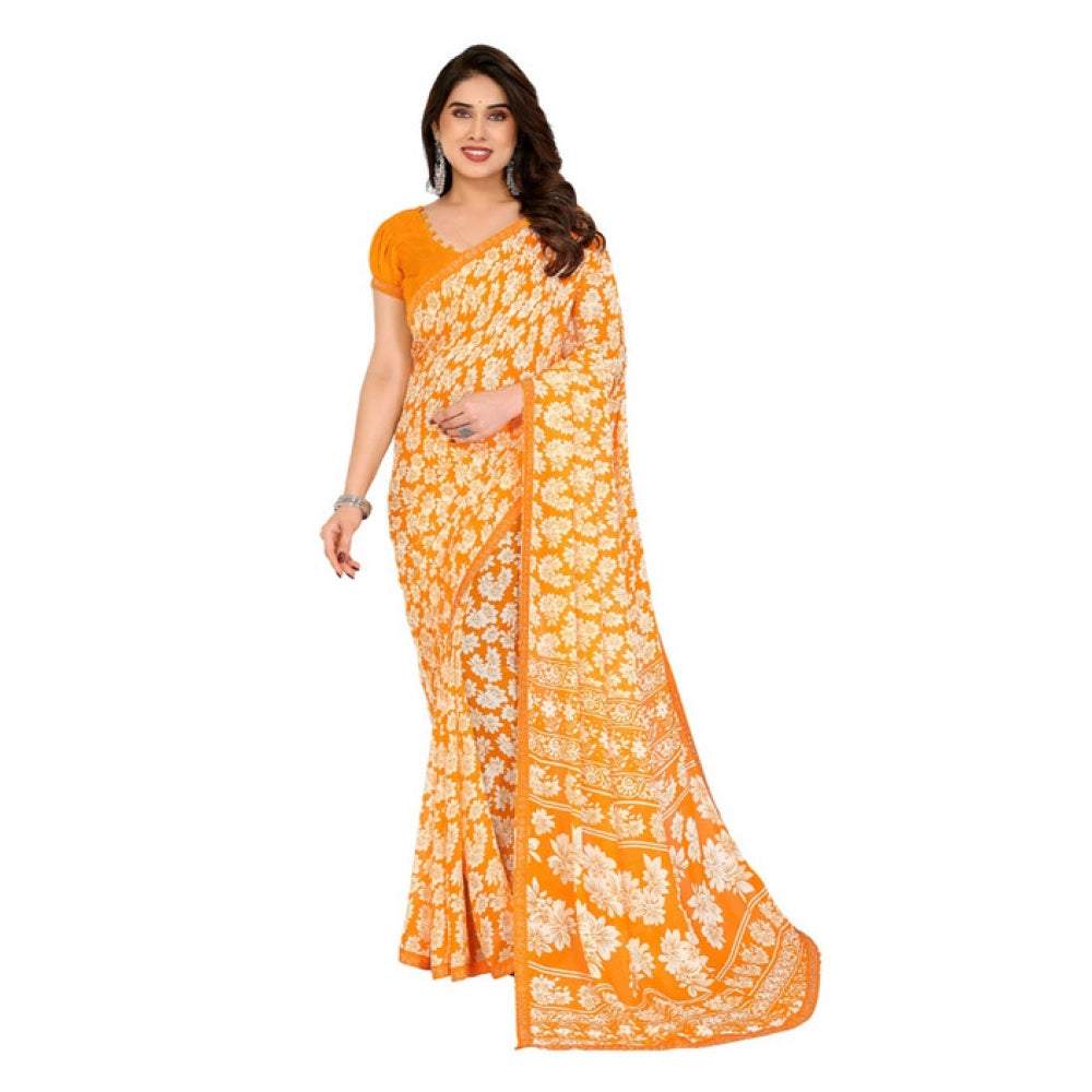 Women's Georgette Printed Saree — Yellow · 23_2