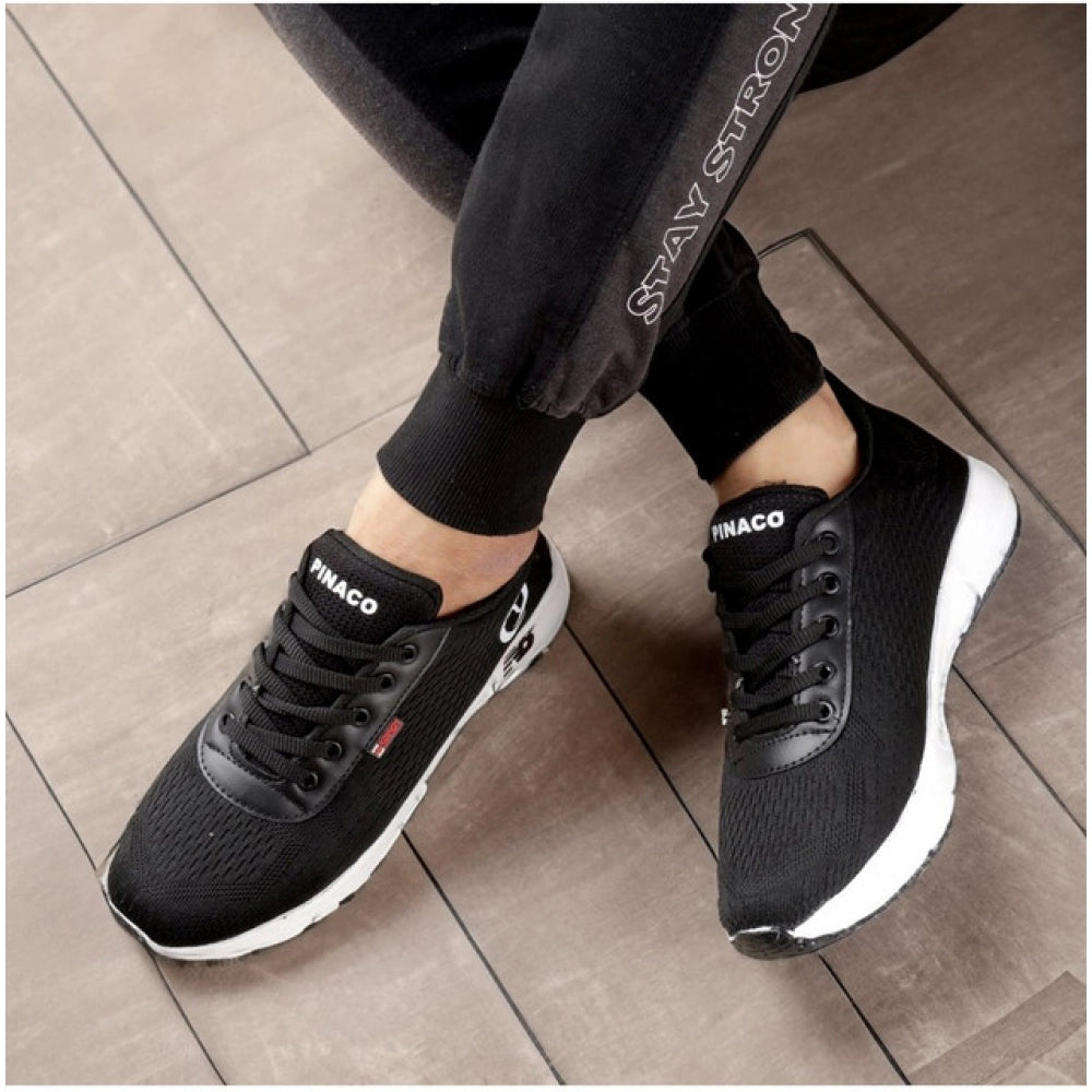 Men's Casual Mesh Lace-Ups Casual Shoes — Black