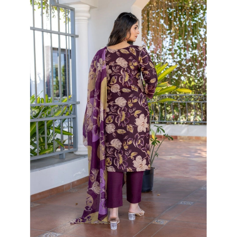 Women's Cotton Blend Printed Kurti — Purple