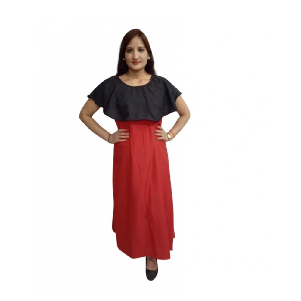 Women's Casual Crepe Cape Sleeve Dress — Black
