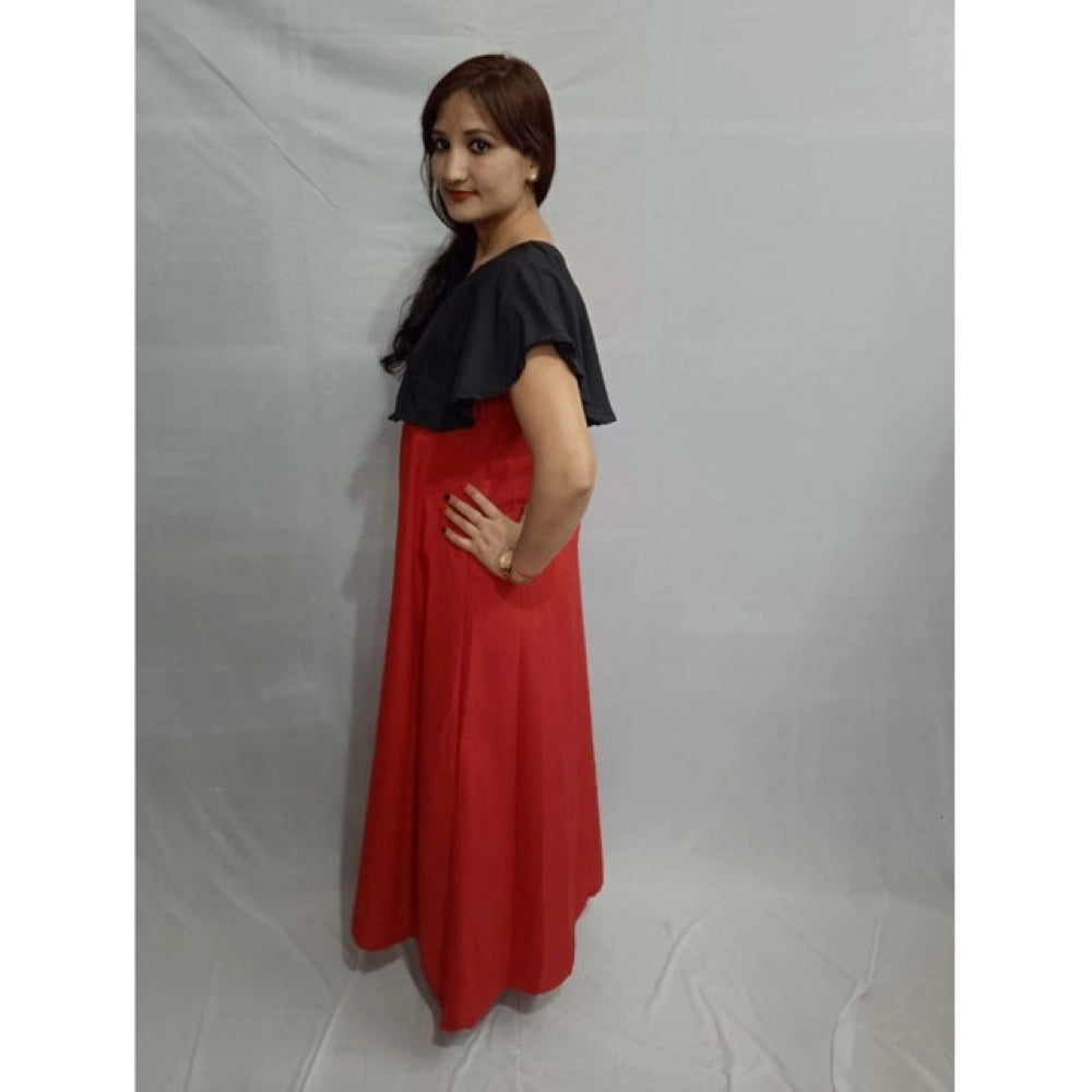 Women's Casual Crepe Cape Sleeve Dress — Black