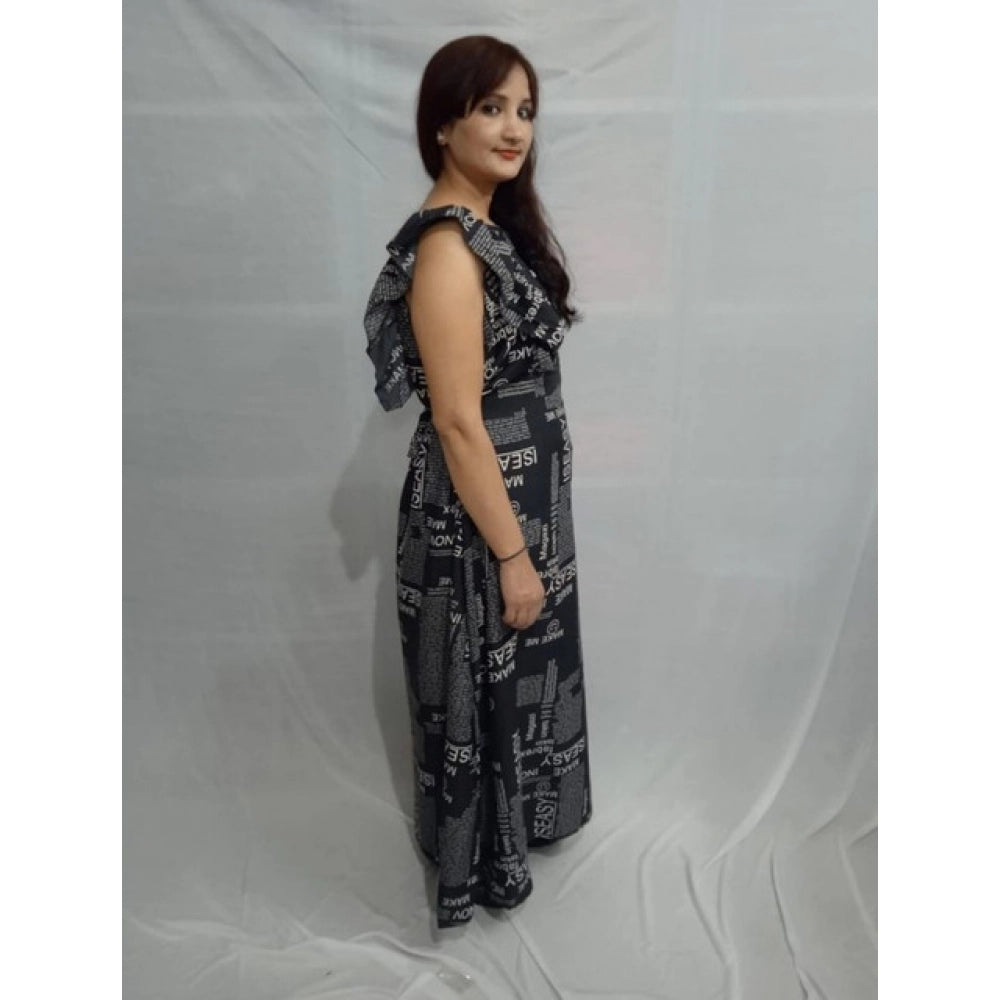 Women's Casual Crepe Sleeveless Dress — Black